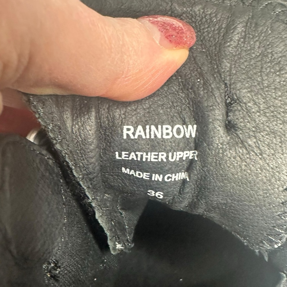 NEW Ash Rainbow Black Leather High Top Distressed Sneakers 36 - Picture 12 of 13